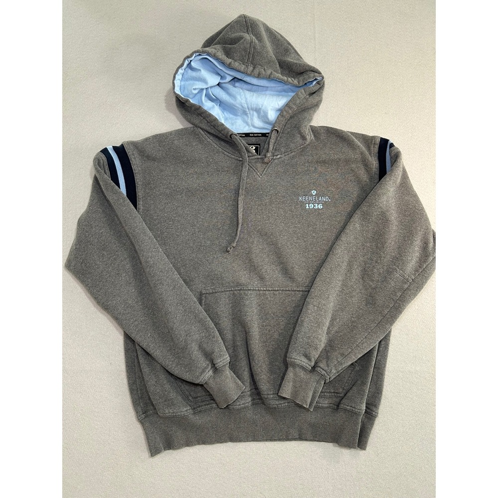 Gear For Sports Hoodie Mens L Gray Keeneland 1936 Big Cotton Pullover Sweatshirt